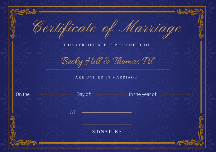 church marriage certificate