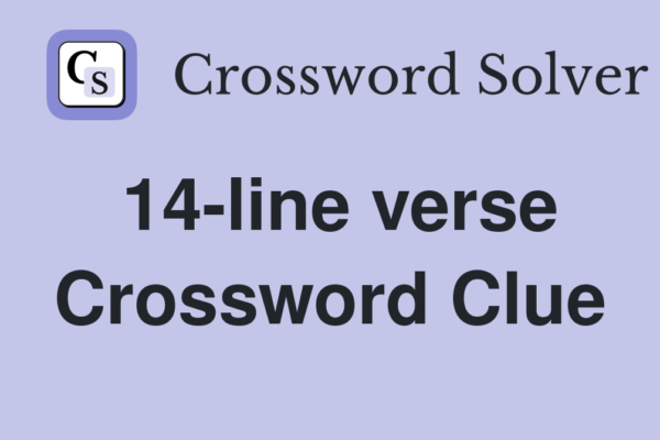 14 line poem crossword puzzle clue​