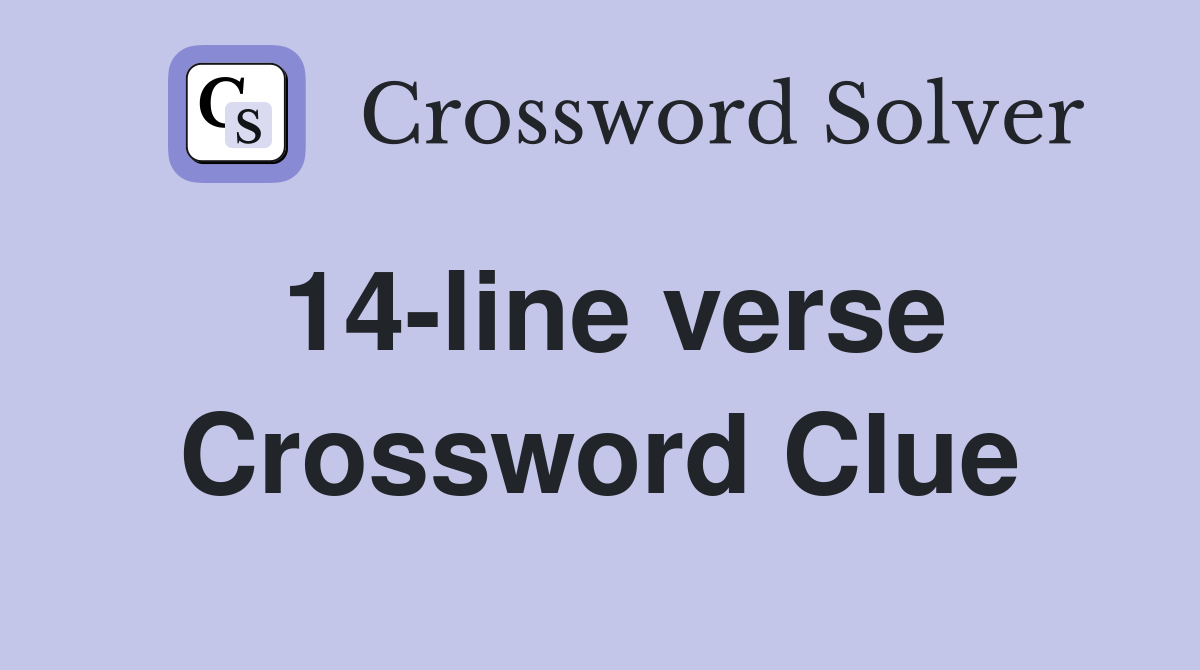 14 line poem crossword puzzle clue​